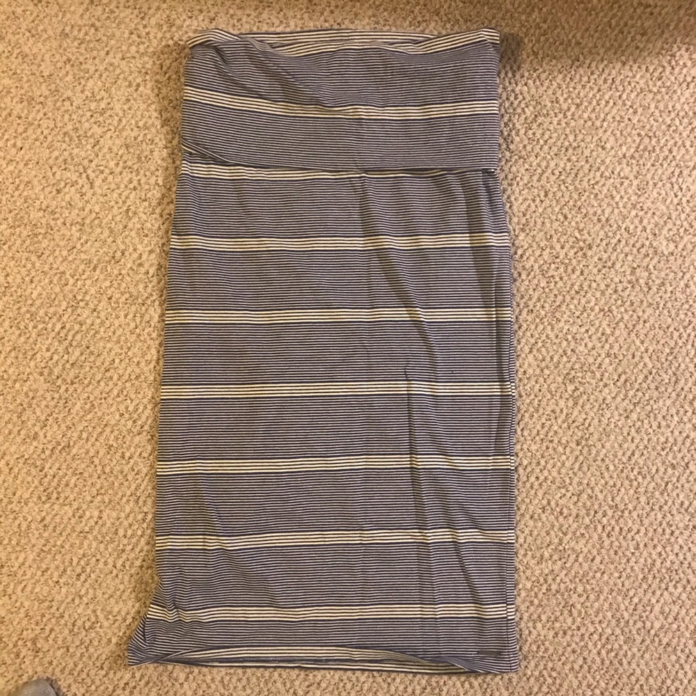 Striped Roxy Midi Skirt with foldover waist